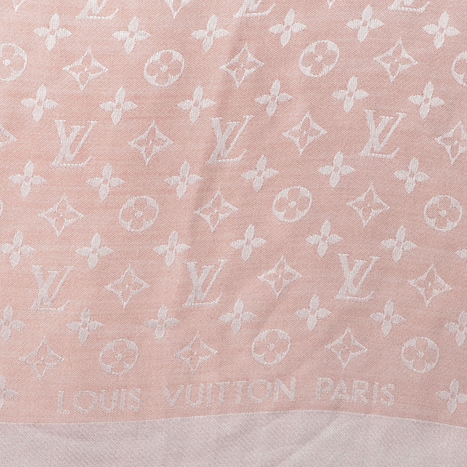 Louis Vuitton Silk Wool Monogram Denim Shawl Rose 3 of 4