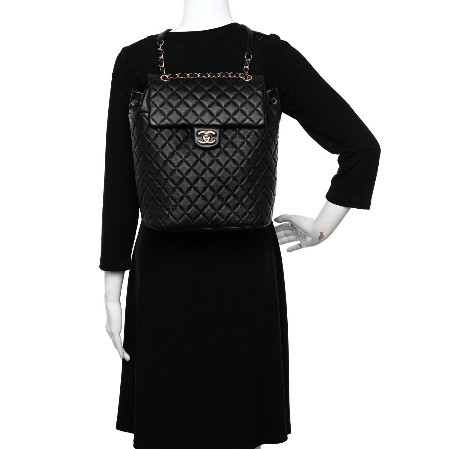 Chanel Lambskin Quilted Large Urban Spirit Backpack Black 2 of 10