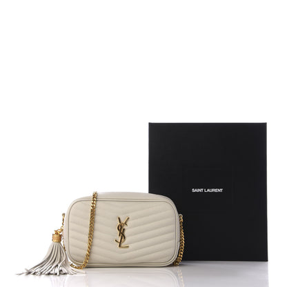 Saint Laurent Grain De Poudre Matelasse Monogram Mini Lou Camera Bag Crema Soft 8 of 8