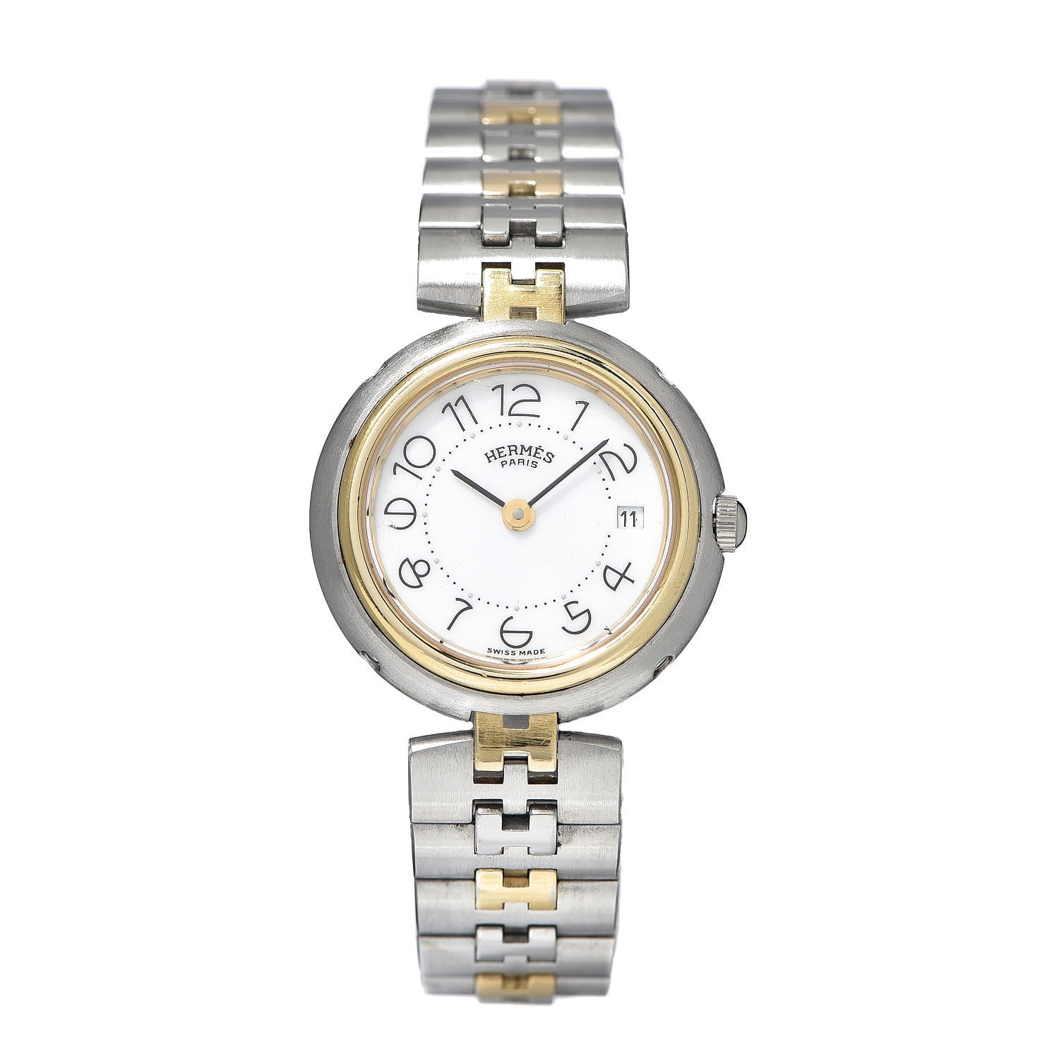 Hermes Stainless Steel 25mm Profile Quartz Watch Gold 1 of 7