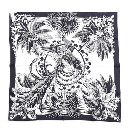 Hermes Silk Mythiques Phoenix Tattoo Scarf 70 Bleu Black White 1 of 4