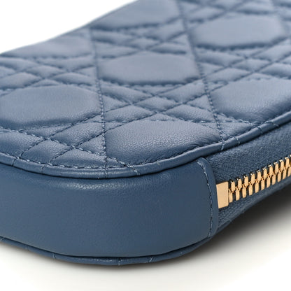 Christian Dior Lambskin Cannage Lady Dior Phone Holder Denim Blue 9 of 10