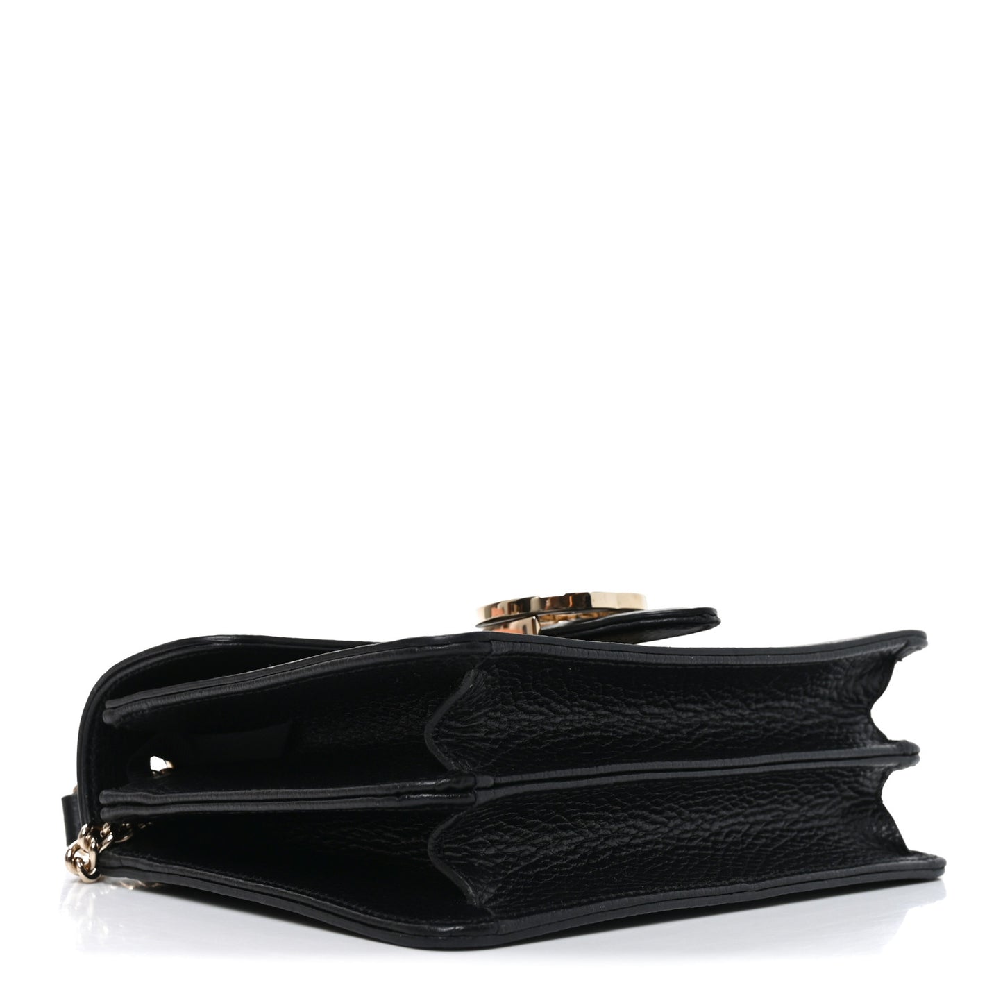 Dollar Calfskin Small Interlocking G Shoulder Bag Black Black