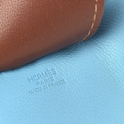 Hermes Milo Lambskin Grigri Rodeo Horse Bag Charm MM Bleu Azteque Bleu Electrique Fauve 3 of 4