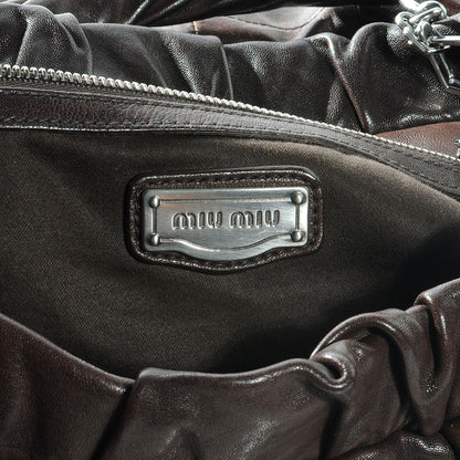 Miu Miu Nappa Leather Patchwork Shopping Tote Caffe 5 of 7