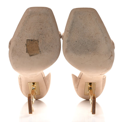 Saint Laurent Suede Calfskin Opyum 110 Sandals 40 Cachemere Pale Gold 5 of 10