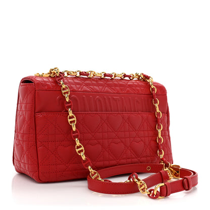 Christian Dior Calfskin Cannage Dioramour Caro Bag Bright Red 3 of 16