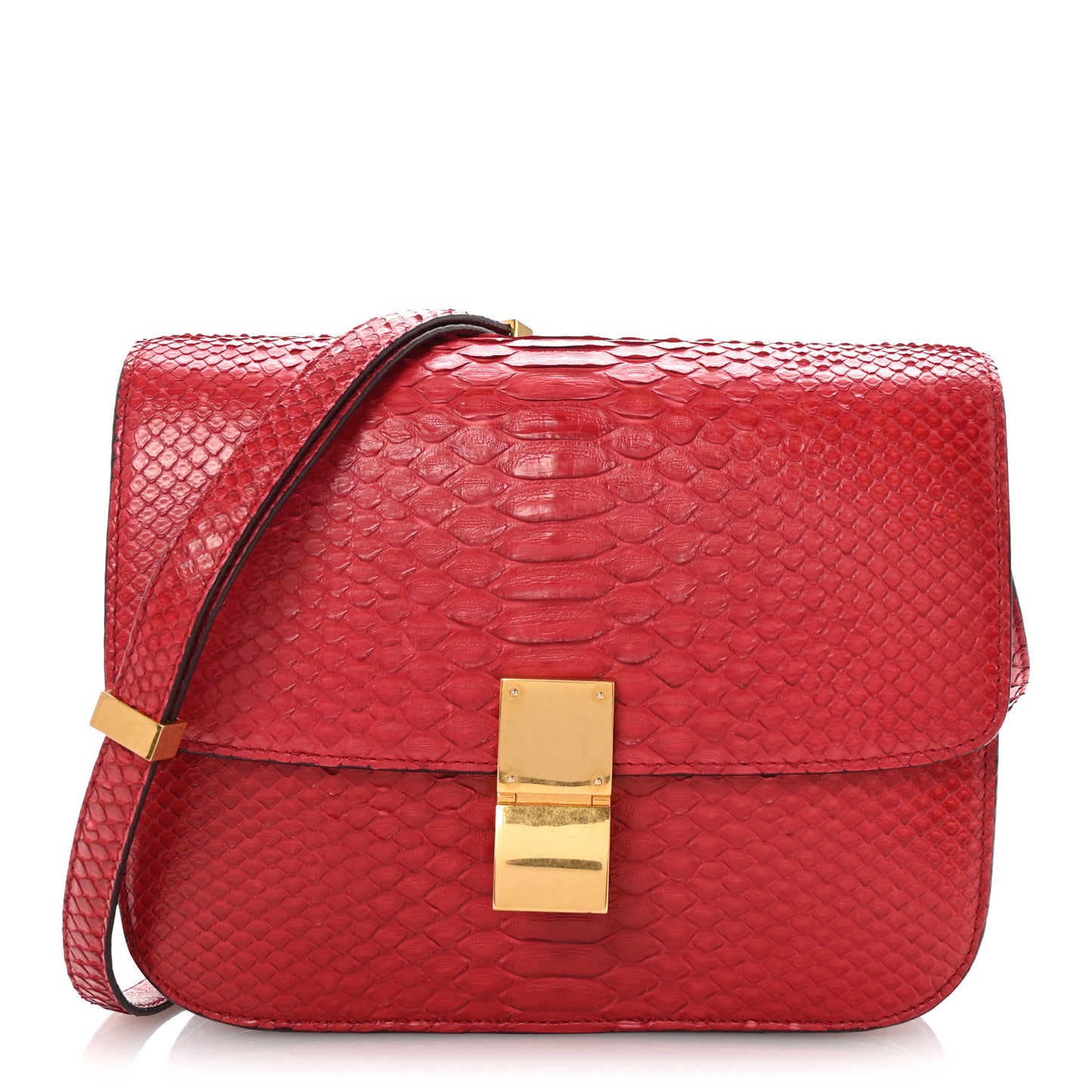 Snakeskin Medium Classic Box Flap Red