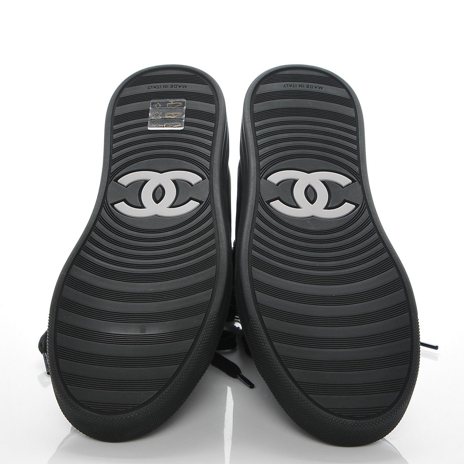 Chanel Lambskin Tweed Zipped Sneakers 37 Black Blue 5 of 8