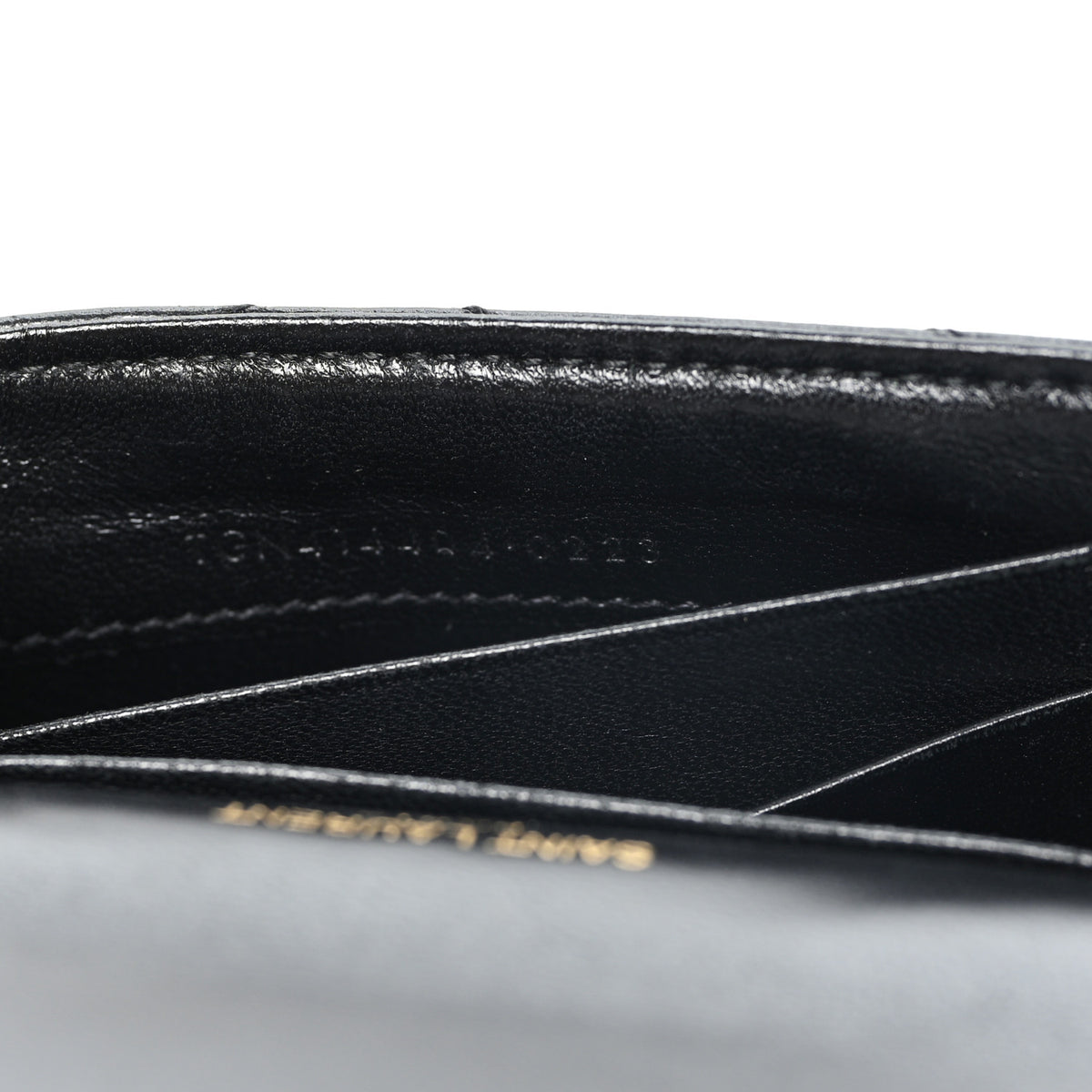 Saint Laurent Nappa Matelasse Chevron Small Monogram Envelope Wallet Black 7 of 7