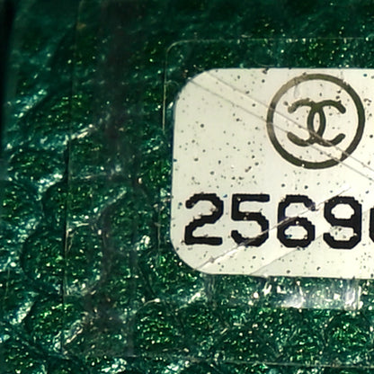 Chanel Metallic Caviar Quilted Medium Cosmetic Case Green 7 of 13