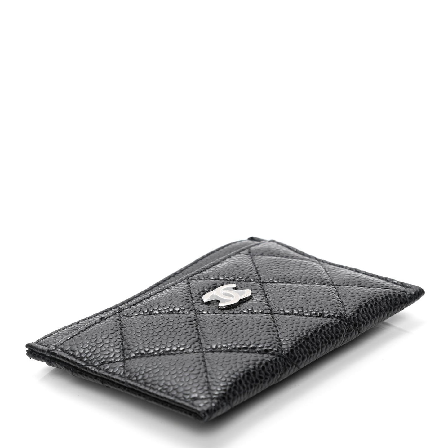 Caviar Quilted Card Holder Black