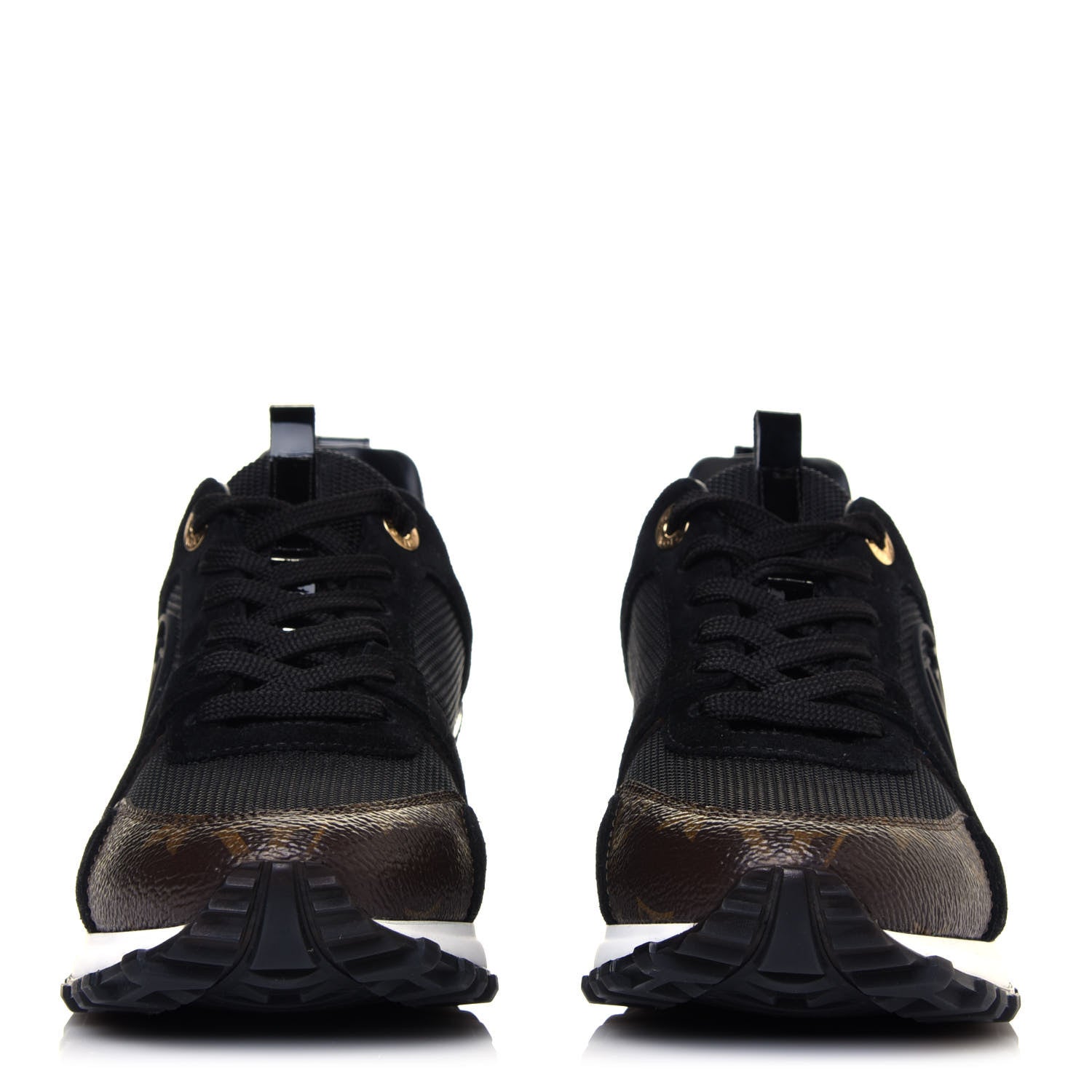 Louis Vuitton Suede Monogram Run Away Sneakers 36 Black 2 of 9