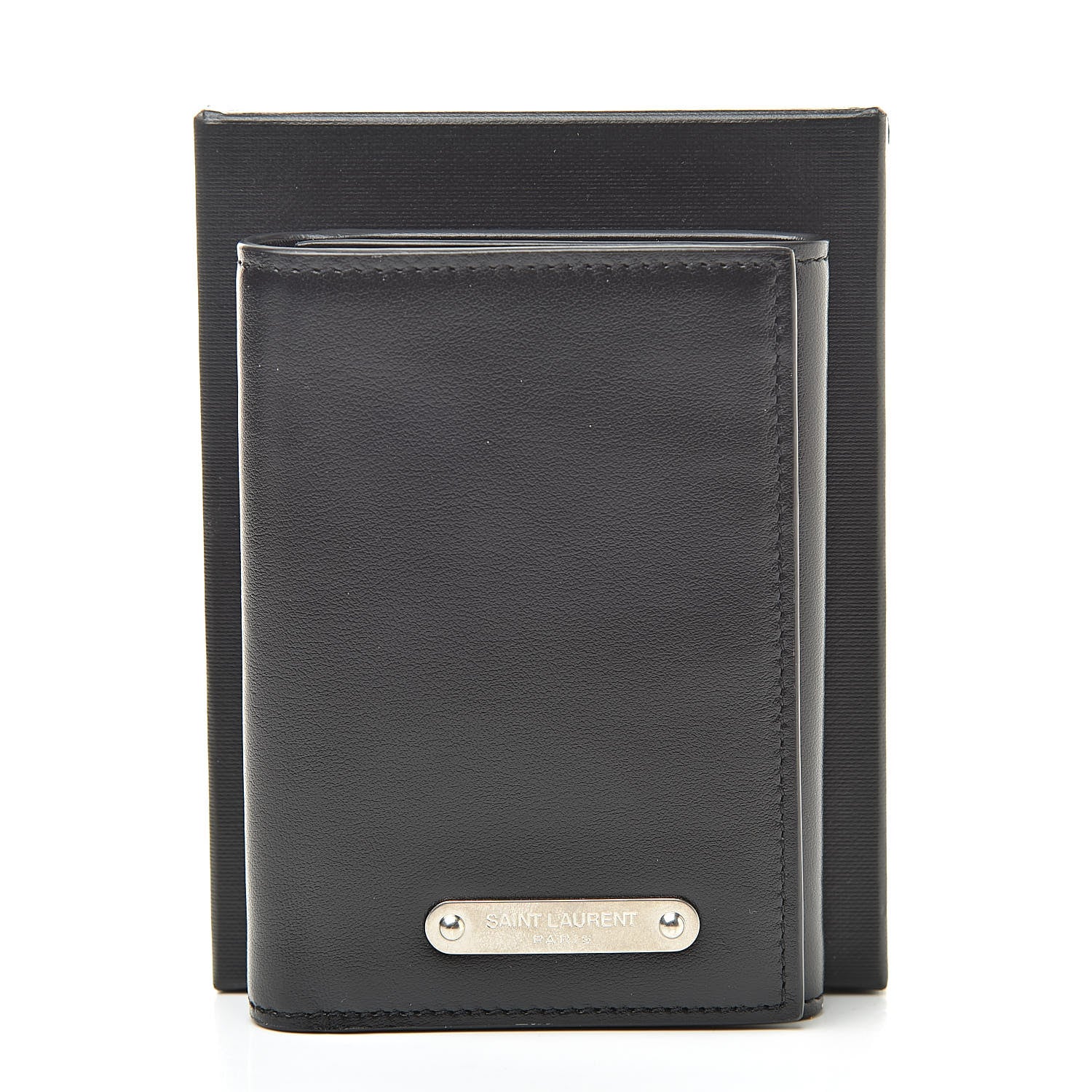 Saint Laurent Smooth Calfskin Compact Wallet Black 10 of 10