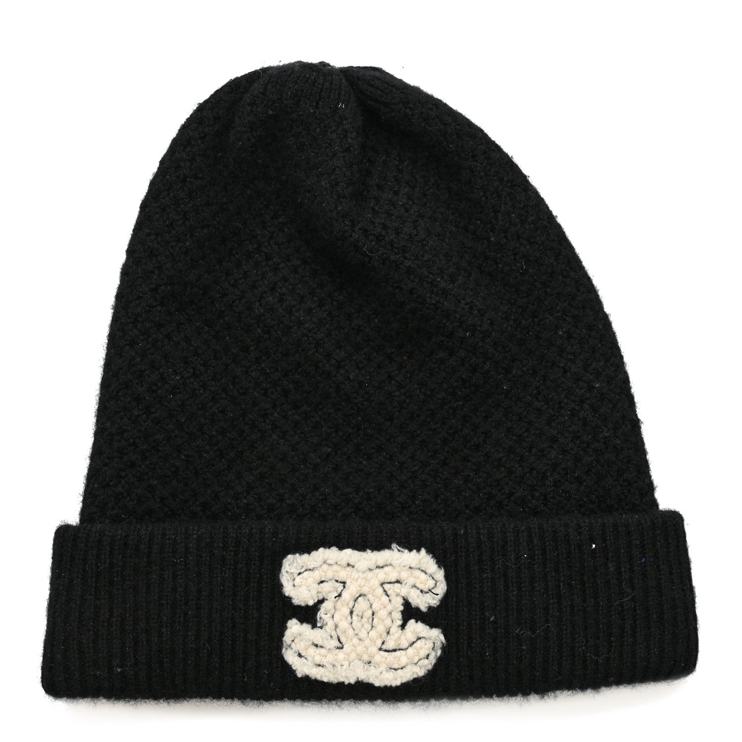 Chanel Cashmere CC Logo Beanie Hat Black 1 of 4
