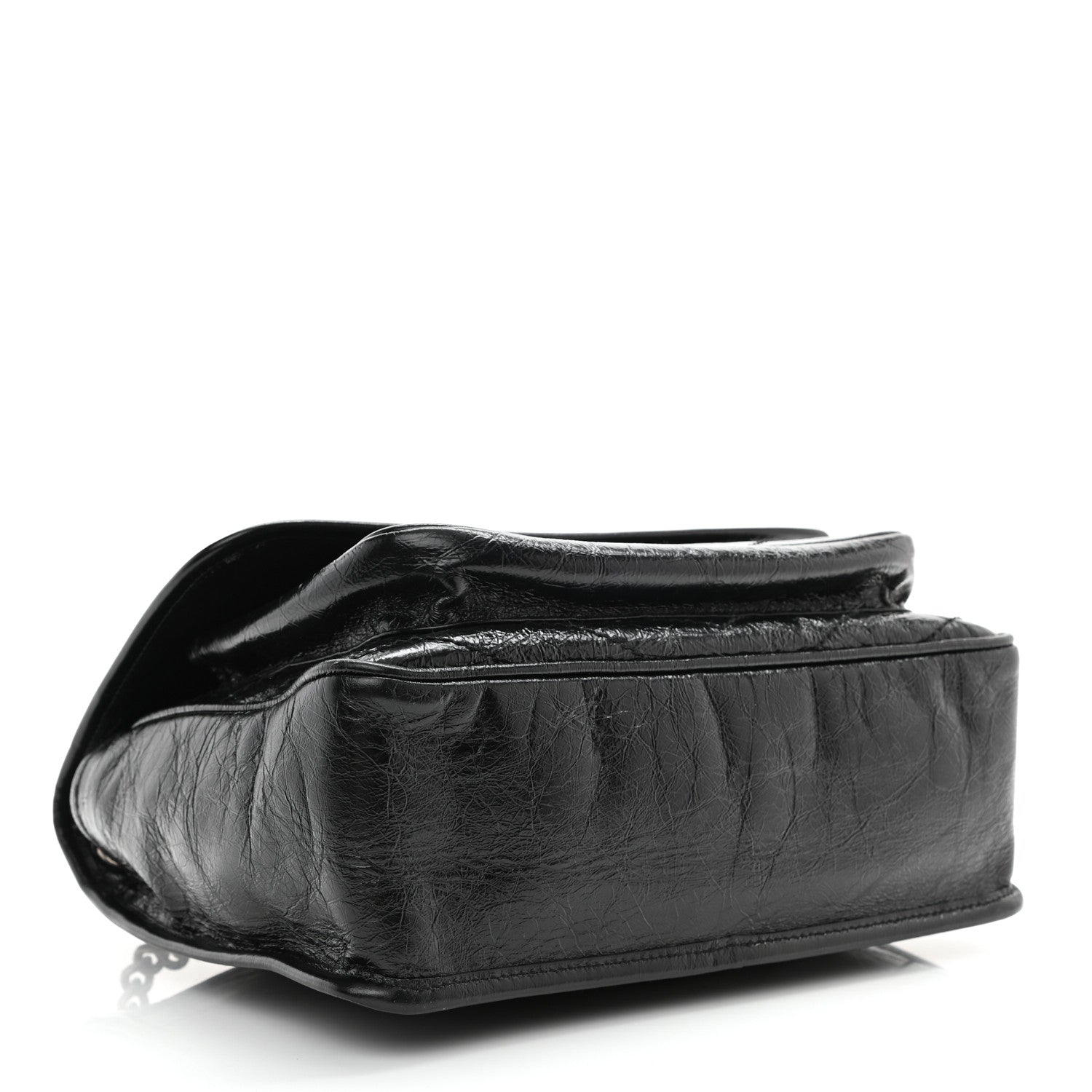 Saint Laurent Crinkled Calfskin Matelasse Monogram Medium Niki Chain Satchel Black 4 of 8