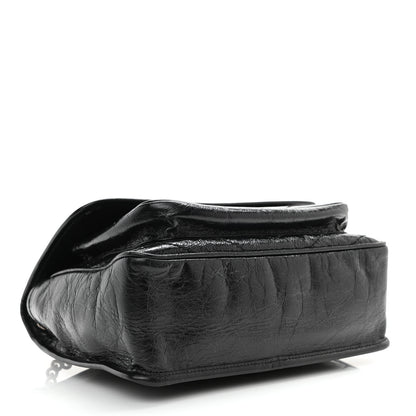 Saint Laurent Crinkled Calfskin Matelasse Monogram Medium Niki Chain Satchel Black 4 of 8