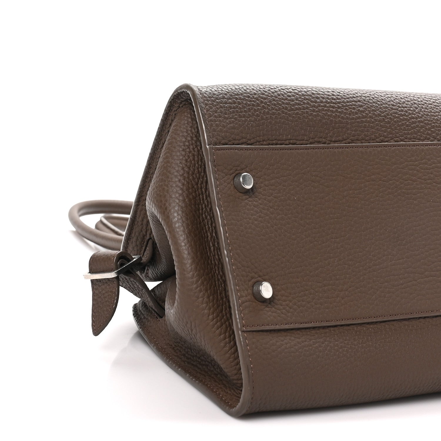 The Row Matte Grained Calfskin Margaux Shoulder 12  Dark Olive 8 of 9