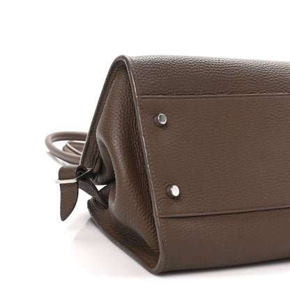 The Row Matte Grained Calfskin Margaux Shoulder 12  Dark Olive 8 of 9