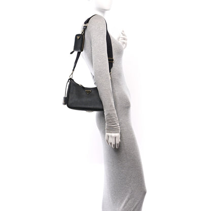 Prada Saffiano Lux Re-Edition 2005 Shoulder Bag Black 2 of 12