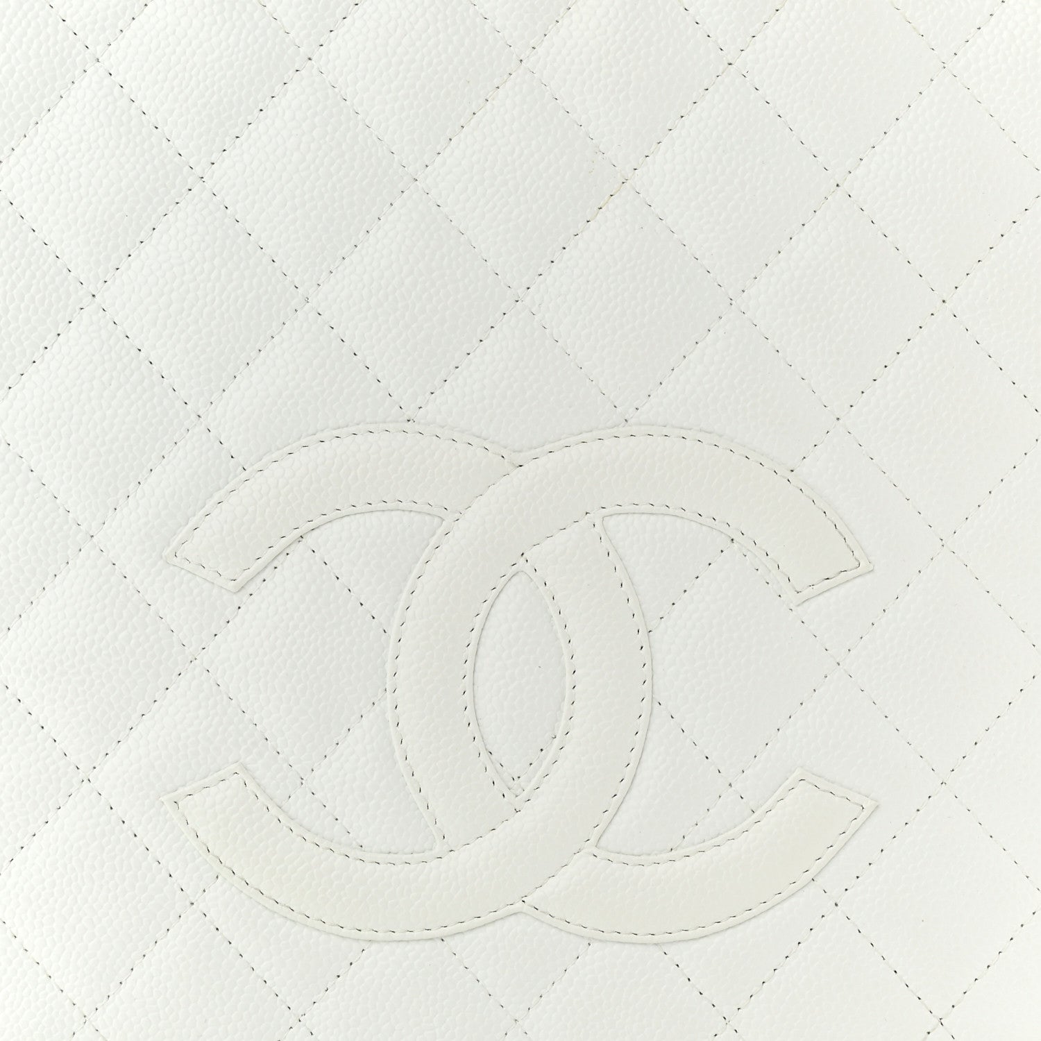 Chanel Caviar Quilted Petit Shopping Tote PST White 8 of 13