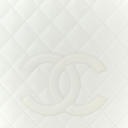 Chanel Caviar Quilted Petit Shopping Tote PST White 8 of 13