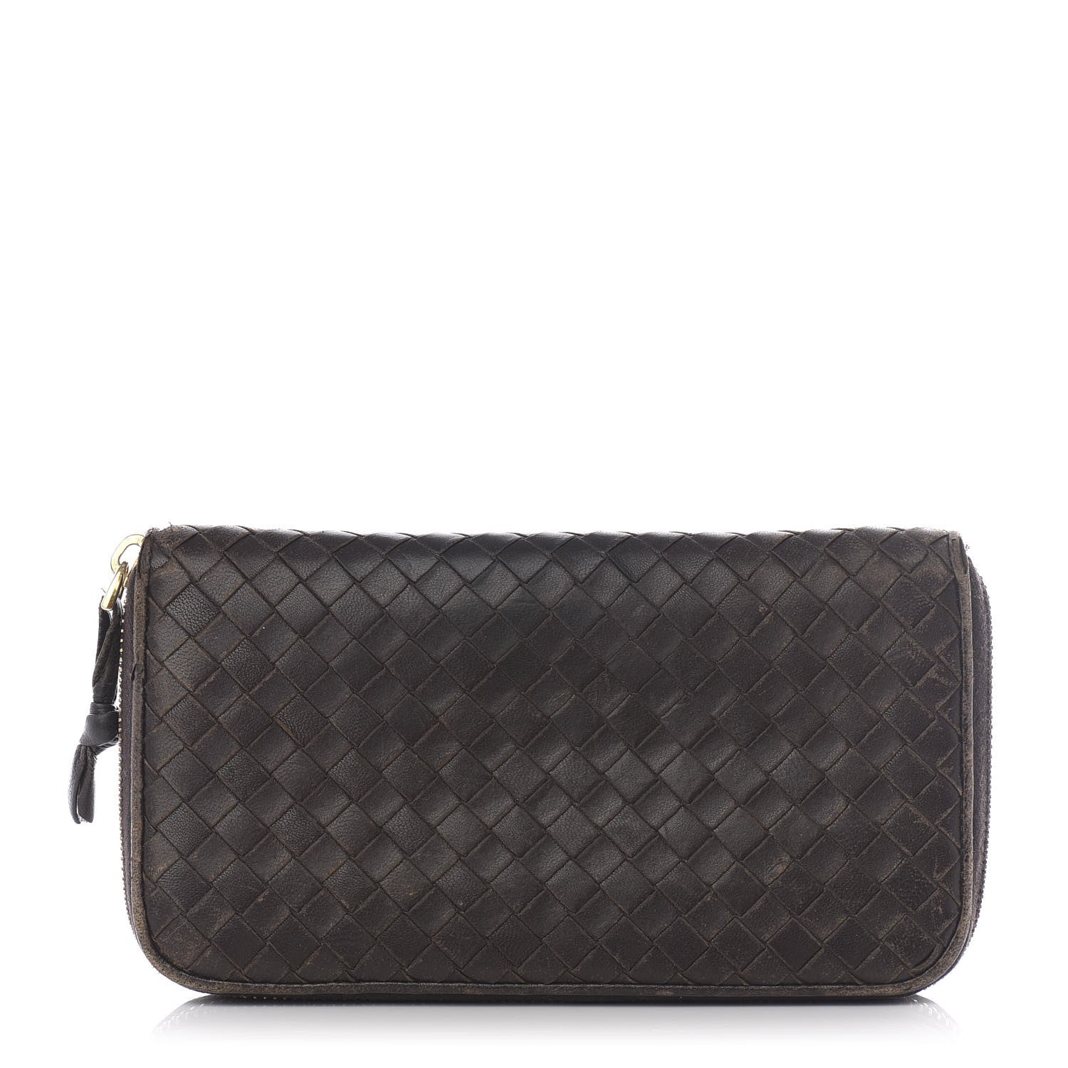 Bottega Veneta Nappa Intrecciato Zip Around Wallet Ebano 2 of 12