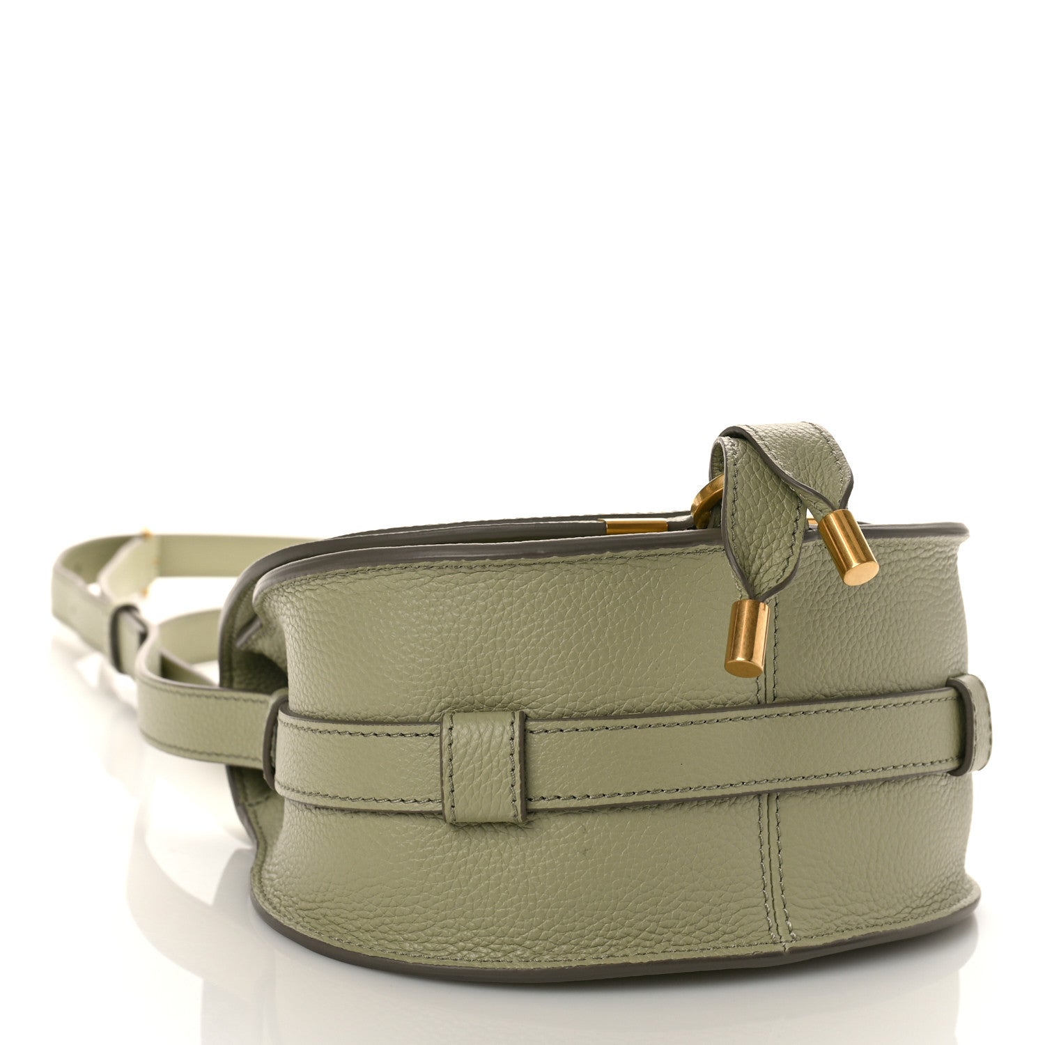Chloe Grained Calfskin Small Marcie Saddle Bag Faded Green 4 of 8
