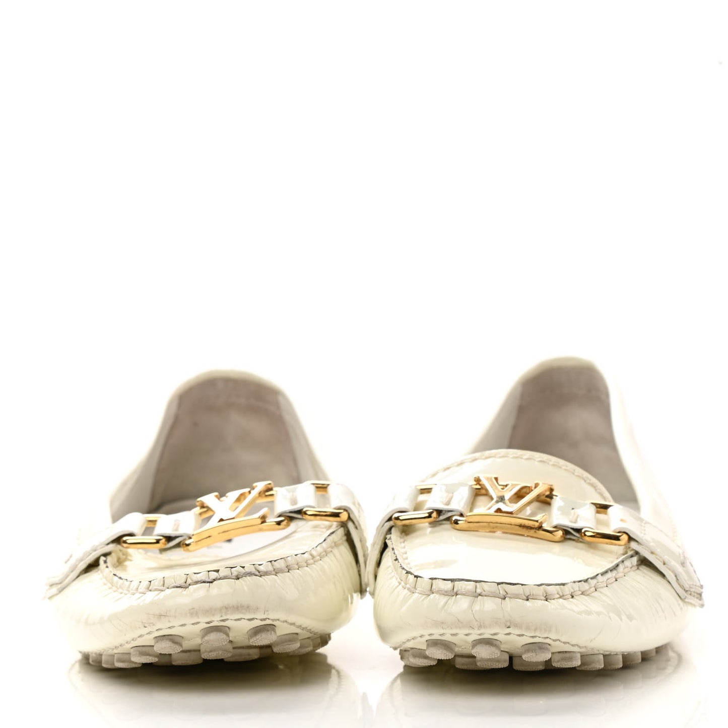 Patent Calfskin Oxford Loafers 39.5 White