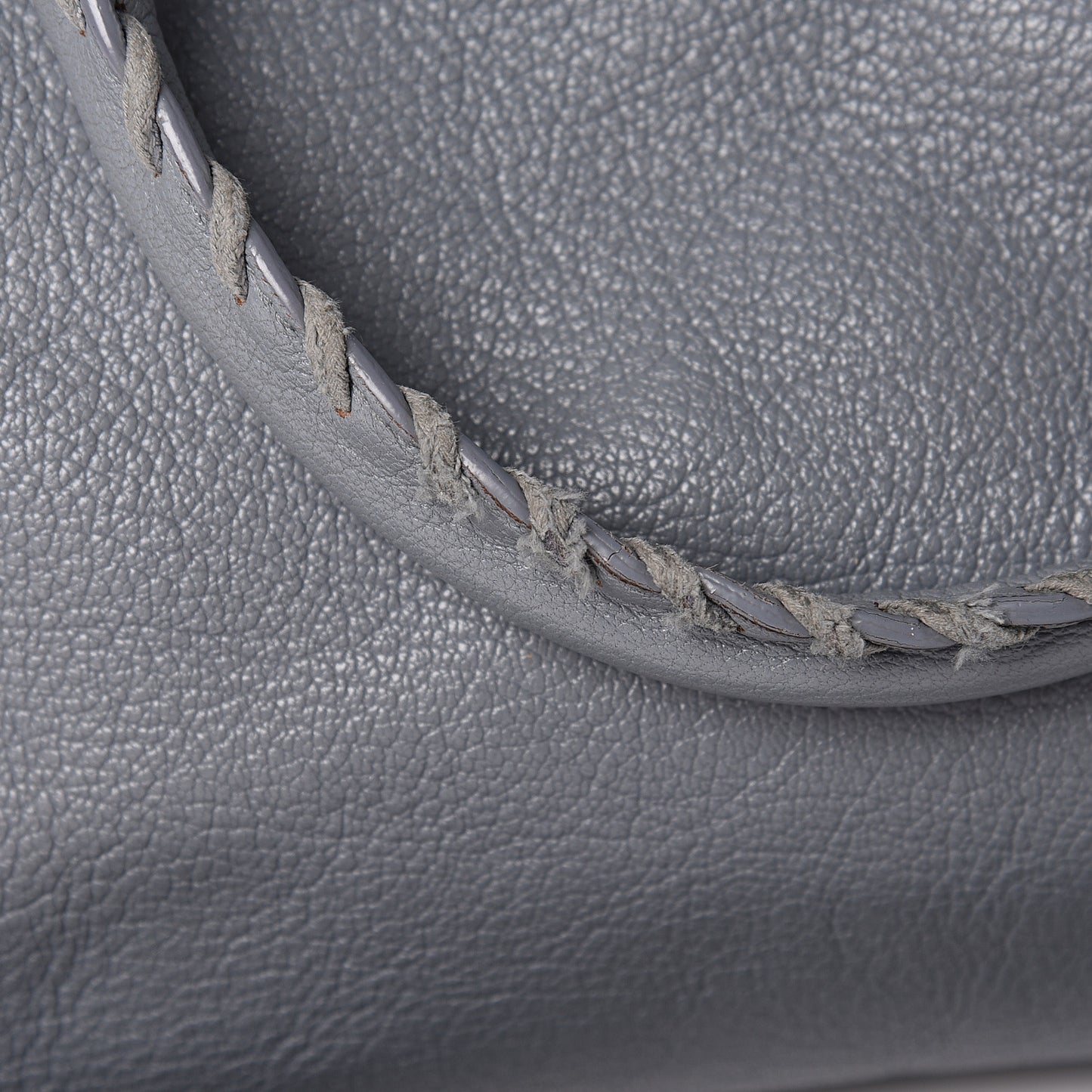 Chevre Silver Metallic Edge Hardware City Bleu Acier