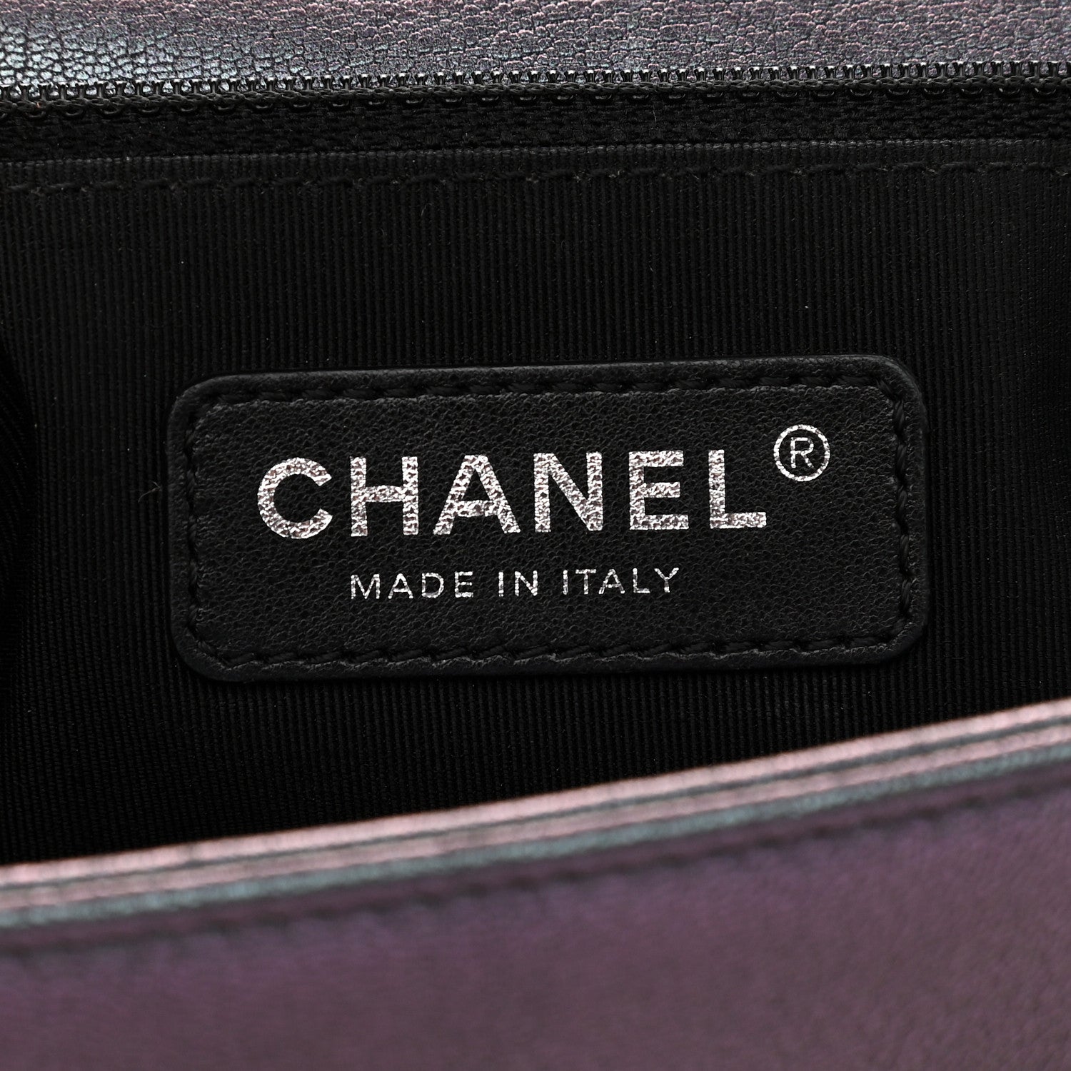 Chanel Iridescent Goatskin Quilted New Medium Boy Flap Purple 6 of 10