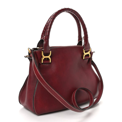 Chloe Calfskin Medium Marcie Satchel Burgundy 3 of 9