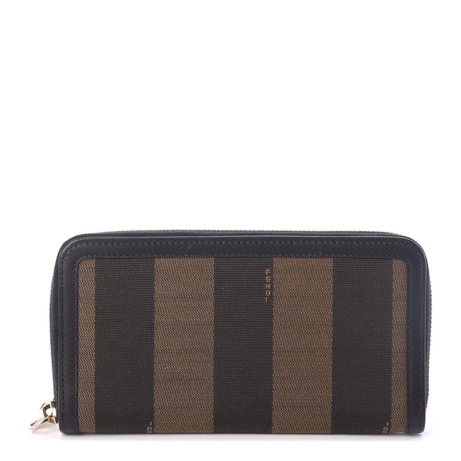 Fendi Pequin Cuoio Vegetale Zip Around Wallet Tobacco Black 1 of 6