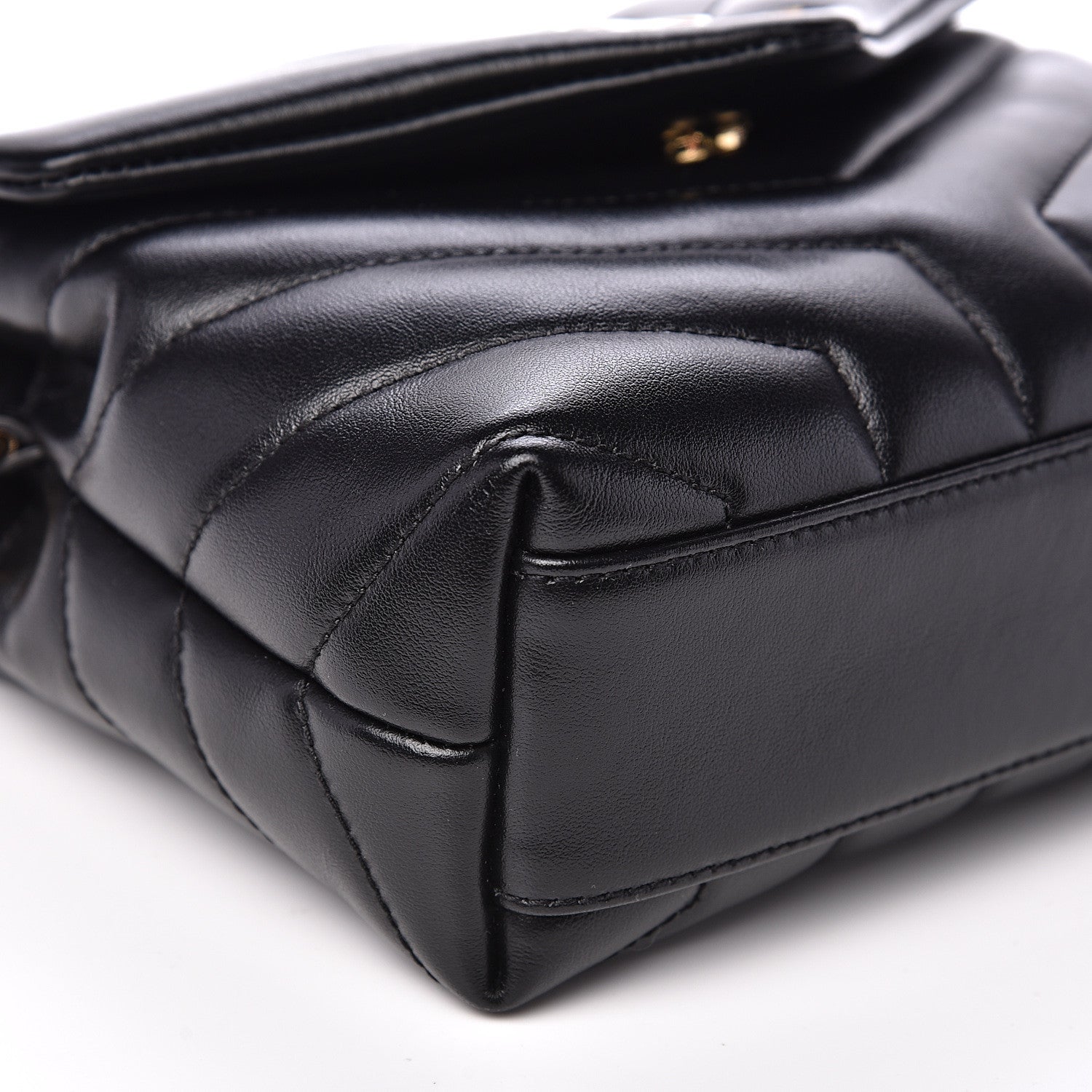 Saint Laurent Calfskin Y Quilted Monogram Toy Loulou Crossbody Bag Black 8 of 11