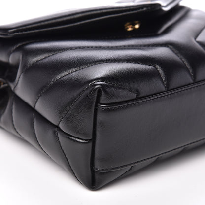 Saint Laurent Calfskin Y Quilted Monogram Toy Loulou Crossbody Bag Black 8 of 11