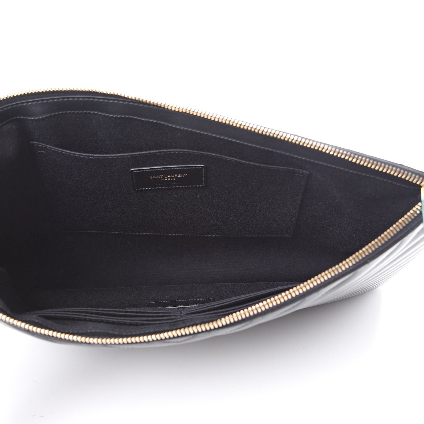 Calfskin Matelasse Chevron Monogram Document Holder Black