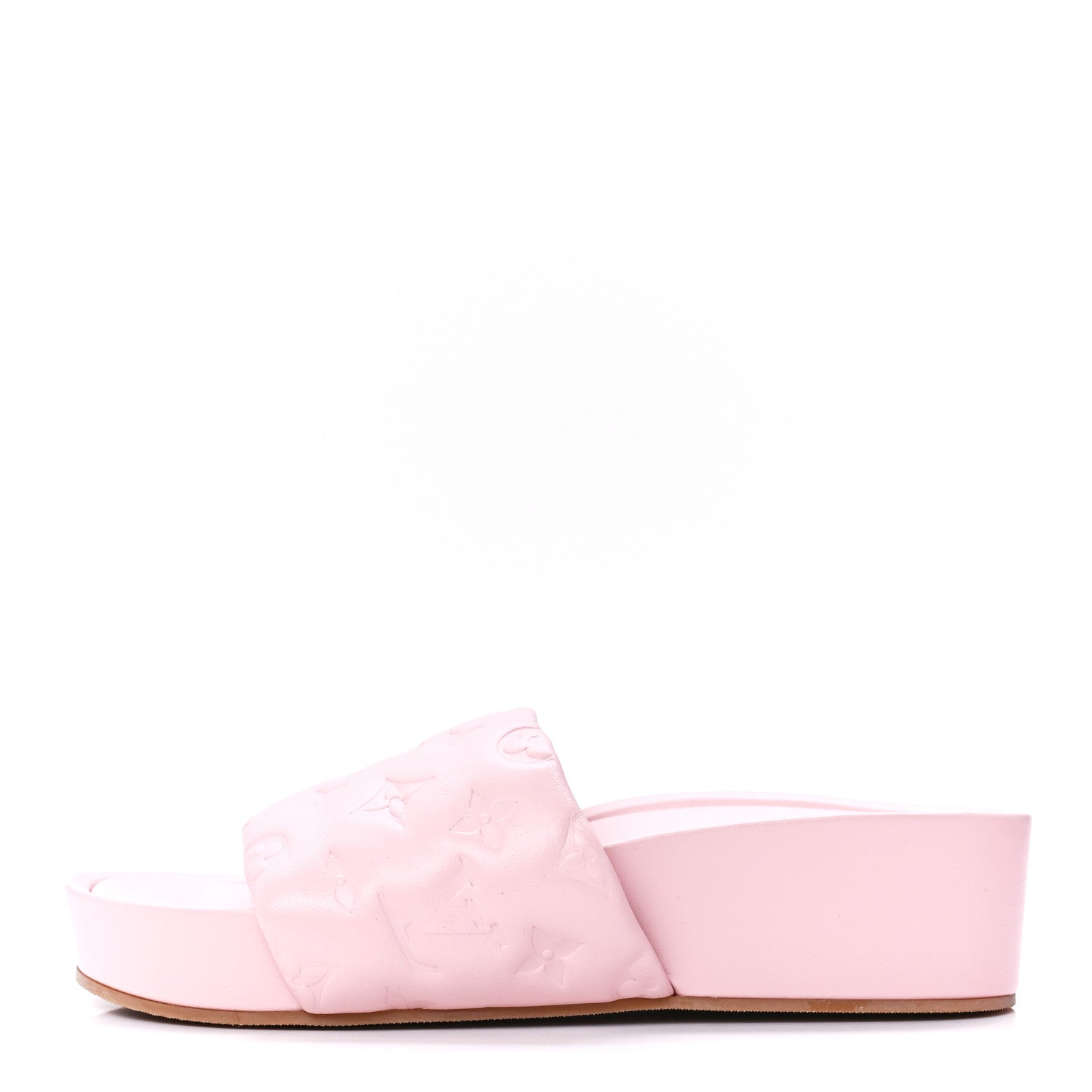 Louis Vuitton Lambskin Embossed Monogram Jumbo Flatform Mule Sandals 39 Rose Clair 1 of 8