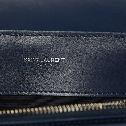 Saint Laurent Calfskin Y Quilted Monogram Medium Loulou Chain Satchel Denim Blue 9 of 11
