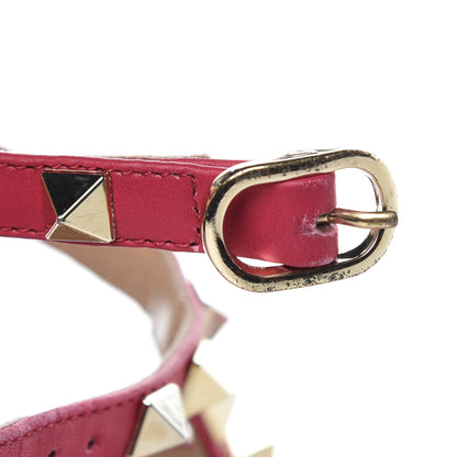 Valentino Garavani Pebble Calfskin Rockstud Cage Ballerina Flats 35.5 Deep Fuxia 9 of 13