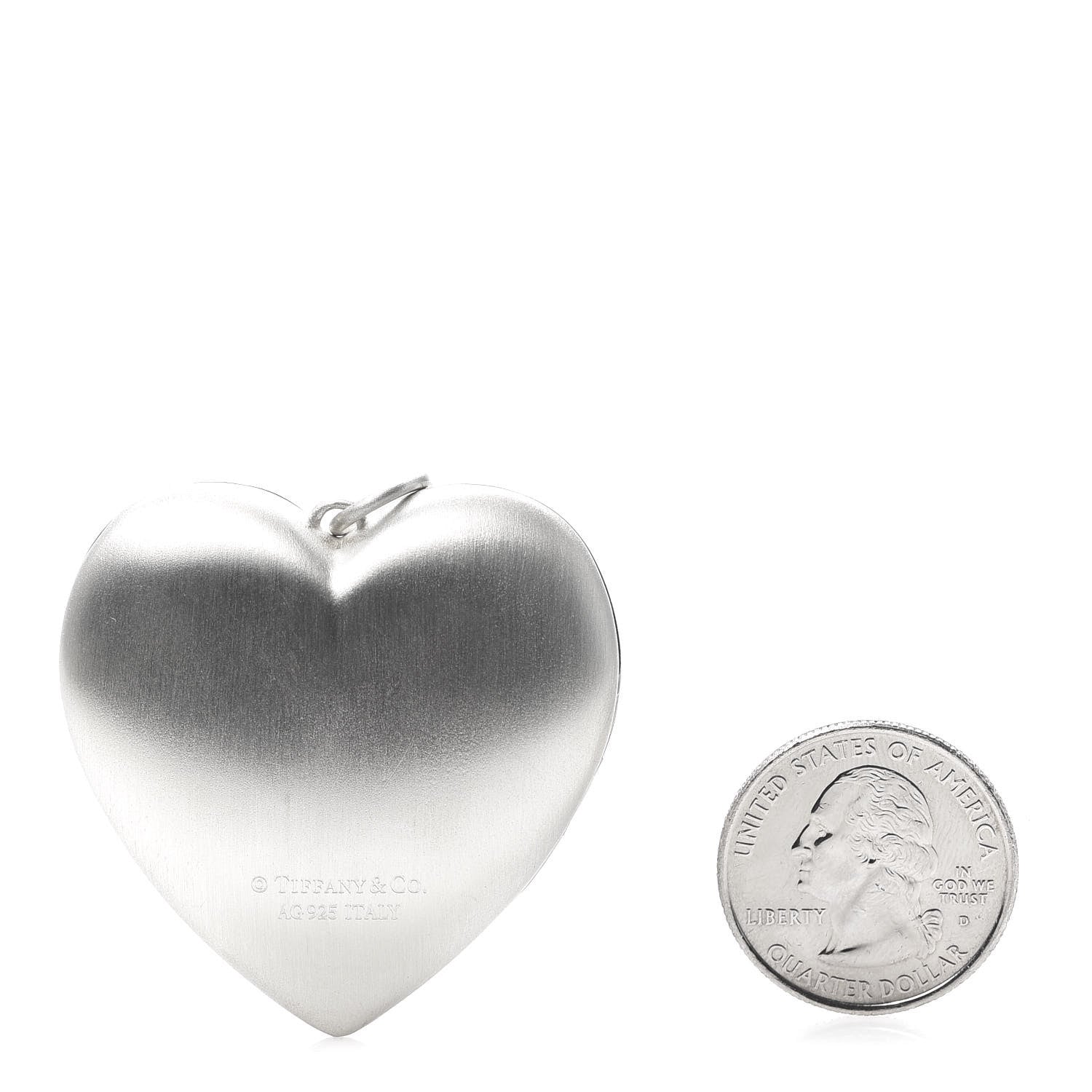 Tiffany Sterling Silver Large Ziegfeld Daisy Heart Locket Pendant 2 of 5