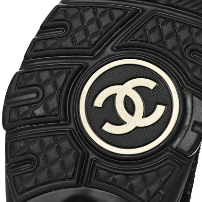 Chanel Suede Calfskin Printed Womens CC Printed Sneakers 36 Black Beige 6 of 8