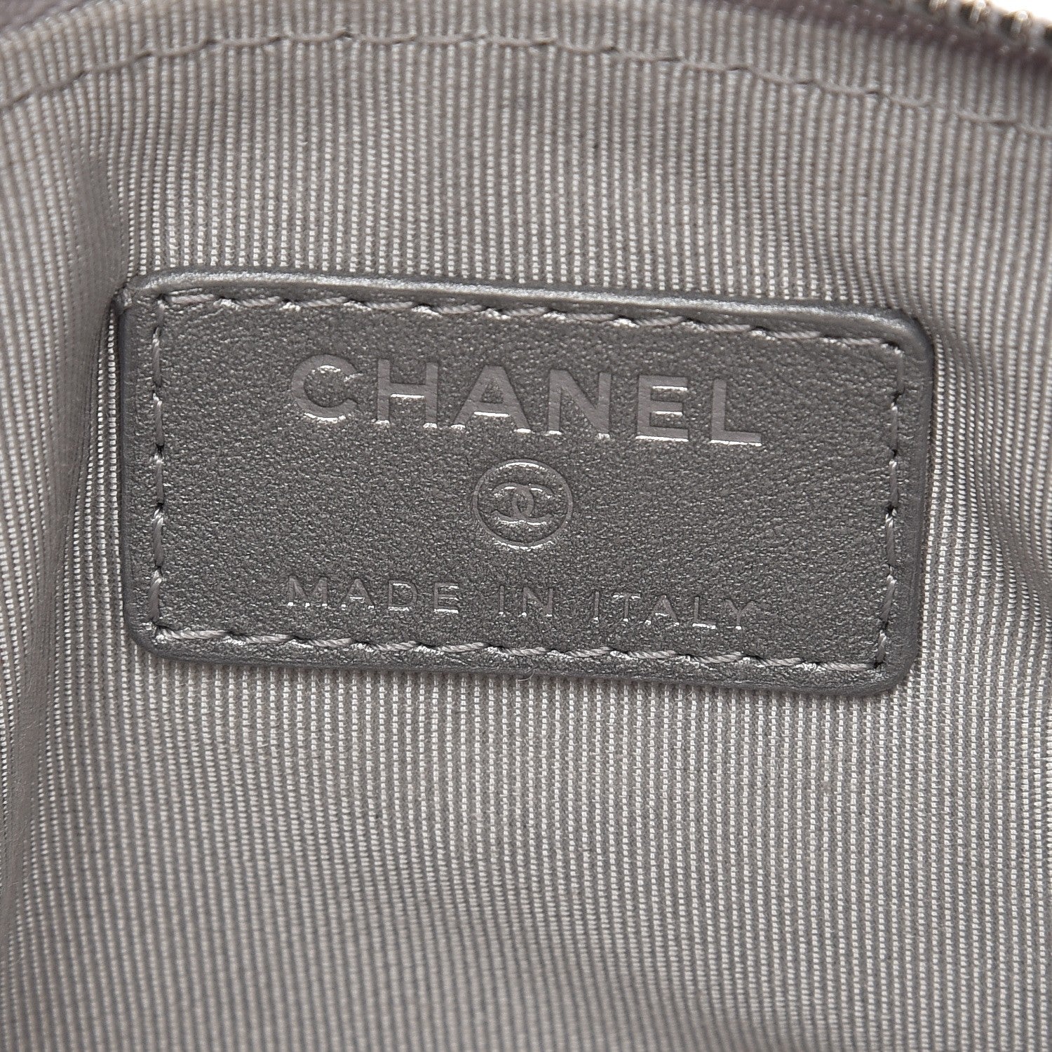 Chanel Metallic Calfskin Quilted Small Cosmo Cosmetic Case Silver 6 of 7