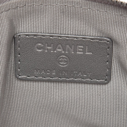Chanel Metallic Calfskin Quilted Small Cosmo Cosmetic Case Silver 6 of 7