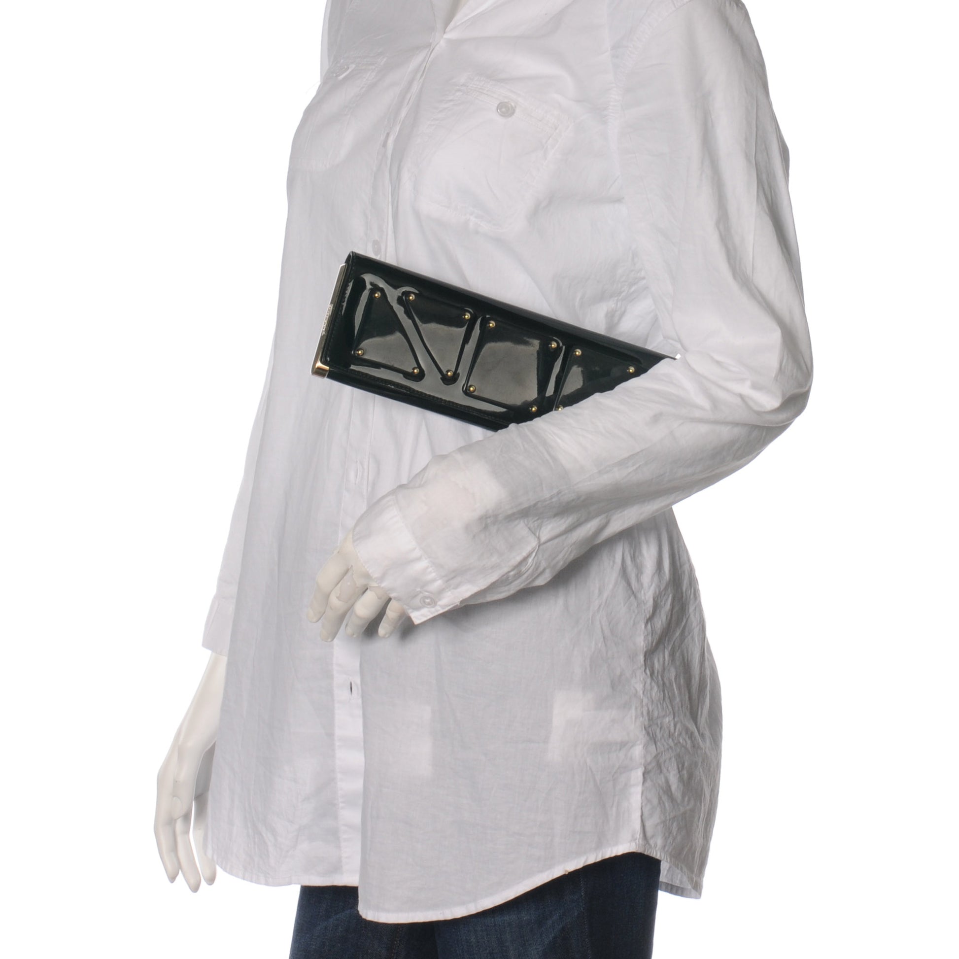 Gucci Patent Mirror Clutch Black 2 of 7