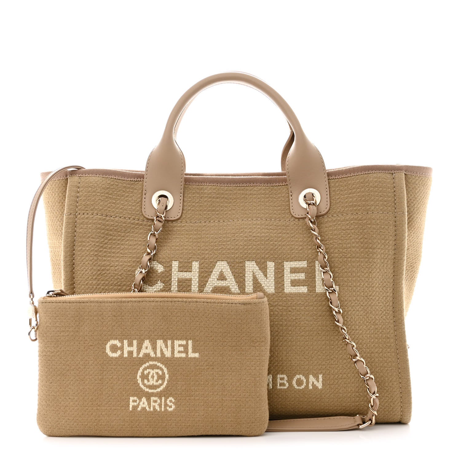 Chanel Mixed Fibers Small Deauville Tote Beige 1 of 14
