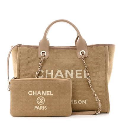 Chanel Mixed Fibers Small Deauville Tote Beige 1 of 14