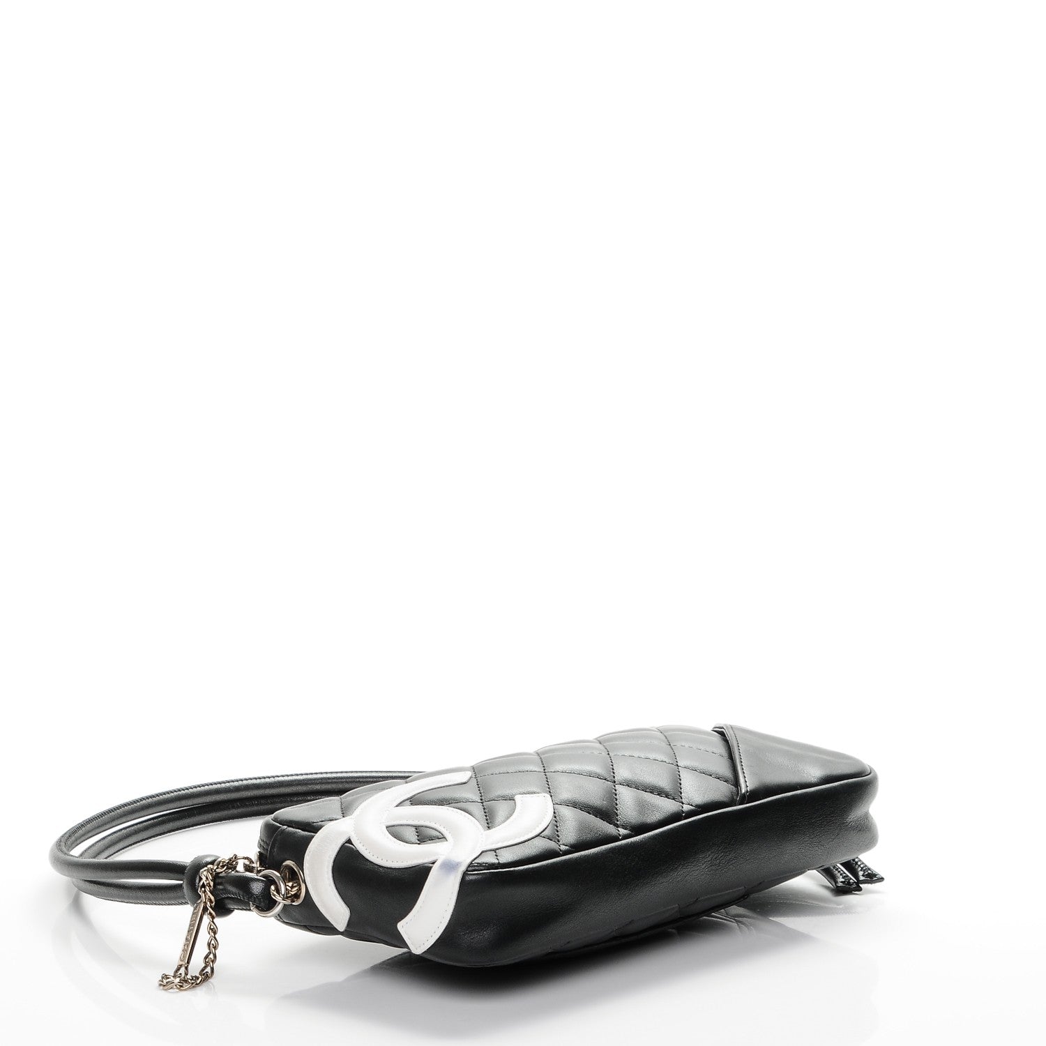 Chanel Calfskin Quilted Cambon Pochette Black White 4 of 7