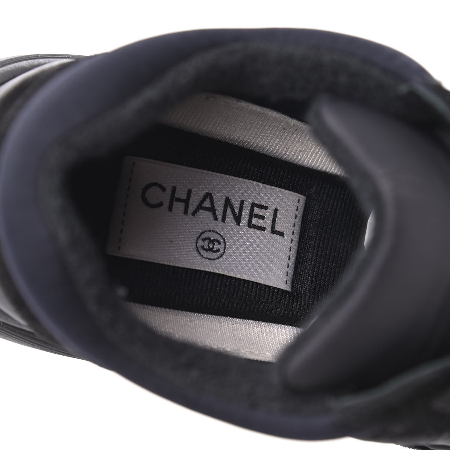Chanel Nylon Calfskin Suede CC Sneakers 36.5 Black 6 of 18