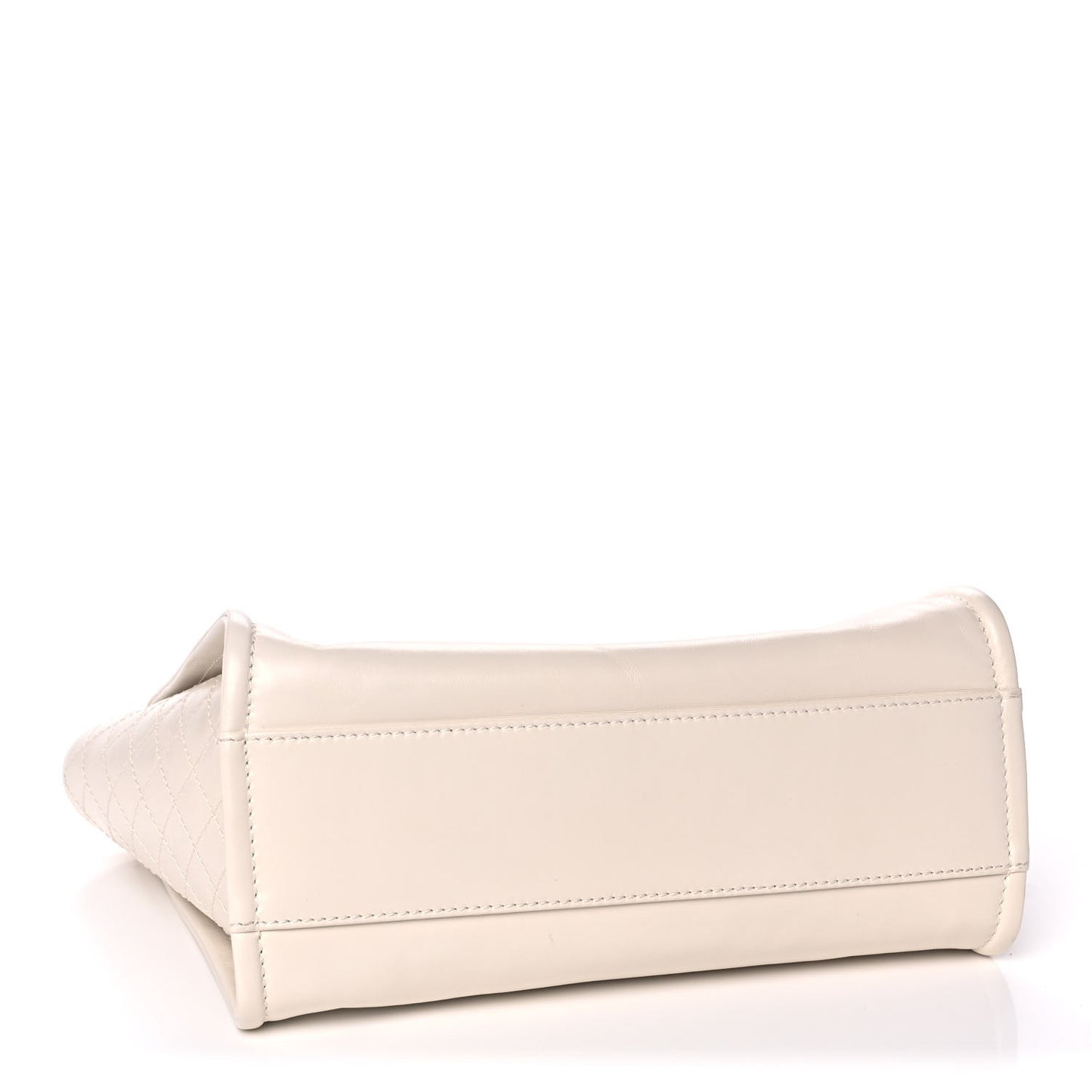 Aged Calfskin Small Charms Deauville Tote White