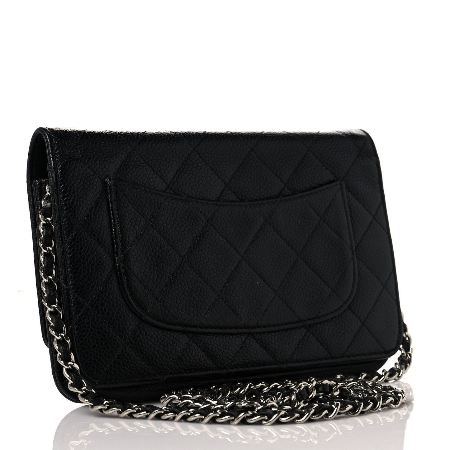 Caviar Quilted Wallet On Chain WOC Black